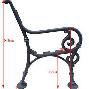 مقعد حديقة كلاسيكي من الخشب والحديد الزهر مع أرجل - Product Image 1