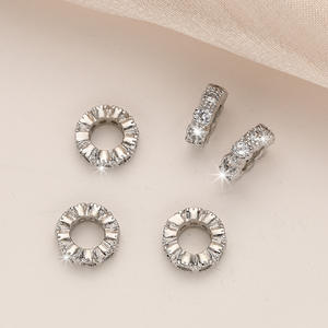 Nueva pulsera de perlas, accesorios para collar, chapado en cobre, 14K, oro Real Color, cuentas de anillo de diamante de circón hechas a mano conservadas - Product Image 4