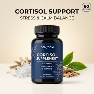 Cápsulas de Suplemento de Cortisol OEM, 60 Cápsulas, Suplemento para el Estrés, Suplemento Herbal de Fábrica - Product Image 1