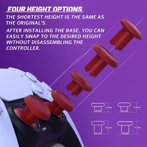 แท่งอนาล็อกปรับความสูงได้สีแดงคาร์ไมน์ ThumbsGear V3 แท่งอนาล็อกแบบ Ergonomic ที่เปลี่ยนได้สำหรับคอนโทรลเลอร์ PS5 และ PS4 - Product Image 2