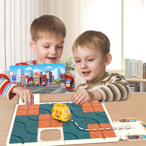 Jeu de société de puzzle stimulant pour le développement cérébral, véhicule électrique d'ingénierie, jeu de circuit de labyrinthe populaire pour enfants, jouets de voiture, cadeaux - Product Image 2