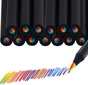 Crayons de couleur en bois 7 couleurs Crayons arc-en-ciel pour le dessin artistique, la coloration, l'esquisse Crayon arc-en-ciel magique pour les enfants d'âge scolaire - Product Image 2