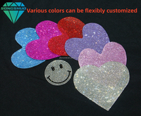 Personnalisé à la mode strass Patch Applique cristal en forme de coeur Patch pour bricolage vêtements robes accessoires