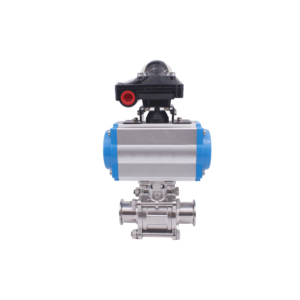 Vanne à boisseau sphérique pneumatique sanitaire en acier inoxydable de haute qualité, 3 pièces, pour installation rapide d'eau, Vanne à boisseau sphérique sanitaire en acier inoxydable à 3 voies - Product Image 5