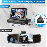 Moniteur HD de voiture de 4,3 pouces, écran universel visuel, moniteur numérique pliable, écran pliable, moniteur de recul de voiture, caméra de recul