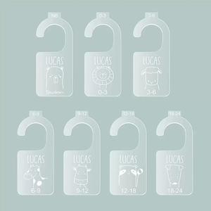 Perchas divisorias acrílicas para armario de guardería, organizador de <span class=keywords><strong>ropa</strong></span> de bebé, colgadores de tamaño personalizado, divisores acrílicos para armario de bebé, armario de mes - Product Image 6