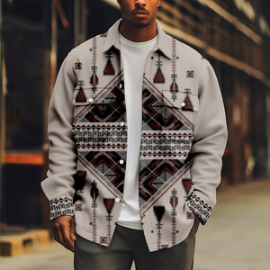 2025 Cổ Điển Mỏng Phù Hợp Với Người Đàn Ông Của Len Áo Khoác Dài Tay Ngực Ve Áo In Thiết Kế Thời Trang Cộng Với Kích Thước Bộ Sưu Tập Mùa Thu - Product Image 3