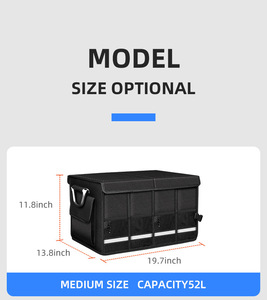 Organisateur de coffre de voiture de luxe antidérapant en tissu Oxford, sac de rangement pour coffre, organisateur de siège de voiture, outil de rangement - Product Image 6