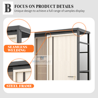 Support de présentation horizontal en bois et métal pour échantillons de carrelage céramique, cadre en alliage d'aluminium, présentoir Boya