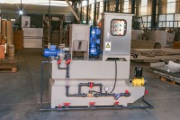 Équipement de déshydratation des boues, installation de dosage automatique avec technologie de dissolution haute efficacité