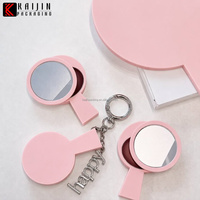 Miroir de Maquillage Portable Mini Porte-clés, Étui Compact en ABS avec Miroir pour Sac, Miroir Cosmétique de Poche Tendance