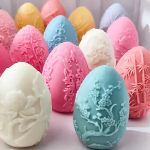 Nieuwe Bedrukte Ei Kaars Siliconen Mal Easter Egg Art Ornamenten Siliconen Mal