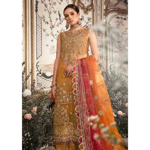 Colección Formal: Vestido de Gasa Bordado – Traje de Fiesta Pakistaní de 3 Piezas Sin Coser (Lehnga Choli) - Product Image 6