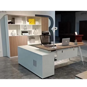 Moderno L Forma Mobiliário Executivo Escritório Boss <span class=keywords><strong>Table</strong></span> Com Side Storage Unit Multifunction Stand Trabalho <span class=keywords><strong>Computer</strong></span> Desk and <span class=keywords><strong>Chair</strong></span> <span class=keywords><strong>Set</strong></span> - Product Image 3