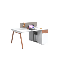 Poste de travail de bureau avec armoire à dossiers intégrée, système de bureau gain de place, solution de poste de travail modulaire durable pour 2, 4, 6 ou 8 personnes
