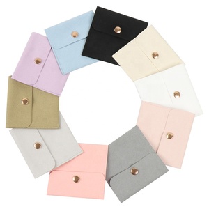 Ultra-Fine Fiber Fabric <b>Jewelry</b> <b>Packaging</b> Bag With Button for Lipstick Gifts and Cosmetics Storage - Product Image 1
