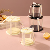 Nouvelles boîtes à mini-gâteaux, boîtes à gâteaux cylindriques ronds, boîtes en plastique écologiques de 2-3 pouces