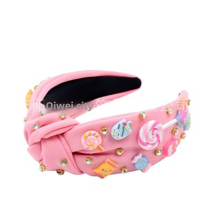 عصابة رأس نسائية أوروبية أمريكية مرصعة بالألماس مصنوعة يدويًا متعددة الألوان بتصميم حلو وجميل لموسم العودة إلى المدرسة - Product Image 2