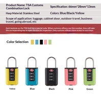 Nouveau cadenas à combinaison TSA mini coloré pour bagages de voyage, fabriqué en Chine, modèle TSA336