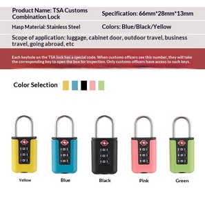 Nouveau <span class=keywords><strong>cadenas</strong></span> à combinaison TSA mini coloré pour bagages de voyage, fabriqué en Chine, modèle TSA336 - Product Image 5