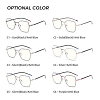 Nouvelles lunettes optiques anti-lumière bleue en gros, monture en acier inoxydable noir canon de fusil élégante, verres AC, marque privée