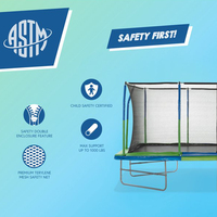 Zoshine-trampolín Rectangular para exteriores, con red de seguridad, con carcasa, con escalera
