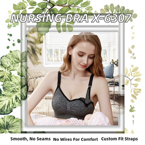 Sujetador de Lactancia Personalizado X-6307 #   Sujetador de Maternidad de Alta Calidad, Transpirable, para Mujeres Embarazadas, Lactancia, Sin Costuras, Sin Varillas, Sólido - Product Image 2