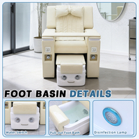 Fauteuil de pédicure électrique de luxe confortable avec dossier inclinable et repose-pieds, fauteuil de massage inclinable, chaise de station de pédicure et de manucure