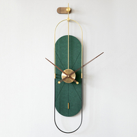 Emitdoog Horloge murale décorative élégante en métal cuivre et bois, style moderne, pour salon, chambre, bureau - Or