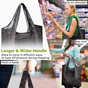 Wholesale Eco Friendly Reusable <b>Folding</b> Grocery Bag Washable Polyester Foldable Tote Shopping Bag - Product Image 3