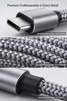 Câble USB-C vers USB-C tressé Togudu 100W 5A PD100W, charge rapide, transfert de données, gaine en nylon, 2m, pour téléphones mobiles et appareils