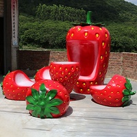 Sculpture de fruits et légumes artificiels Citrouille Pastèque Ananas Fraises Chaise pour vitrine