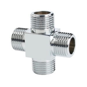 Grifo de Baño X1 con Una Entrada de Agua y Tres Salidas, Brazo de Ducha, Válvula Divisora de Agua de Latón Cromado - Product Image 1