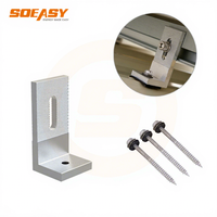 SOEASY Kit complet de système de montage solaire en aluminium en forme de L pour toiture, avec rail et pince pour toiture en tuiles ou en métal inclinée, compatible PV OEM