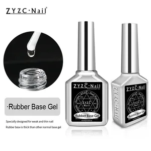 strong rubber base primer uv nail soft gels strong adhesive 15ml non chipping custom rubber base and top coat nails art LED gel