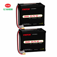Baterai Drone LiFePO4 23.7V 6S 28000mAh Aman dan Stabil dengan BMS Cerdas untuk Penyemprotan FPV Waktu Terbang Lama