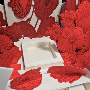 กล่องของขวัญเครื่องประดับ3D ทำด้วยมือแบบสองประตูสำหรับวันวาเลนไทน์วันเกิดกระดาษตัดลายดอกไม้ฟองน้ำเคลือบด้านสำหรับวันเกิด - Product Image 5