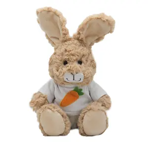 复活节兔子毛绒玩具穿t恤可定制图案颜色尺寸批量发货质量保证兔子毛绒玩具