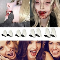 Accessoires de farces de mascarade, dents de tigre en résine acrylique, fausses dents de vampire et de zombie réalistes, phosphorescentes, pour Halloween et mariage