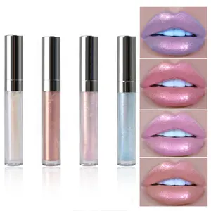 Bốn Màu Sắc Nhãn Hiệu Riêng Lipgloss Holographic Shimmer Lip Gloss