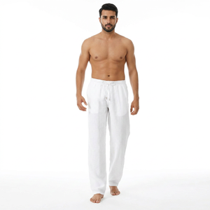 European and American Style Men's 100% Polyester Mid Waist Waterproof Casual Pants 2026 Simple Solid Color Fashion - Product Image 1