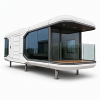 Villa Modulaire Préfabriquée Moderne en Conteneur Type Capsule Spatiale 20ft 40ft, Insonorisée, Étanche et Ignifuge, avec Mobilier