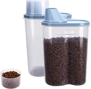 Gießen Sie Auslauf Lebensmittel behälter mit Messbecher Wasserdichter BPA-freier Kunststoff Luxus Hund Haustier Hundefutter Vorrats behälter