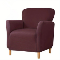 Housse de fauteuil moderne BuQue pour siège individuel, couleur unie, extensible, antidérapante, lavable, en polyester et élasthanne, protection de meubles
