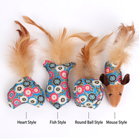 Jouet interactif pour chat en peluche florale et plumes, formes souris, poisson, balle, pour stimuler votre chat