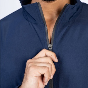 Ensemble de survêtement sportif pour homme avec fermeture éclair intégrale, logo personnalisé, polaire technique en polyester, sweat à capuche deux pièces, tenue de jogging - Product Image 2