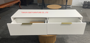 Tocador <span class=keywords><strong>Flotante</strong></span> Moderno <span class=keywords><strong>de</strong></span> Madera con Espejo <span class=keywords><strong>de</strong></span> Pie y Armario <span class=keywords><strong>de</strong></span> Almacenamiento Junto a la Cama - Product Image 5