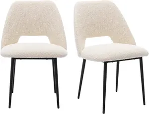 Muebles de restaurante de cocina de terciopelo nórdico, silla de mesa de comedor de peluche, silla de comedor Boucle blanca de lujo moderna