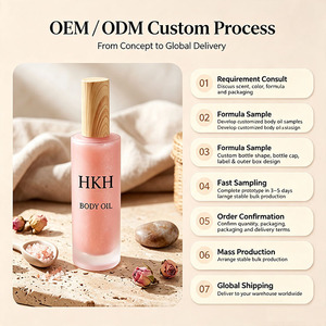 HKH customizable Private Label Fine Pearl Glitter Body Oil <b>Spray</b> Long Lasting Nourishing Whitening Custom Scent Color body oil - Product Image 3