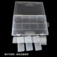 Boîte de rangement transparente rectangulaire à 10 compartiments en plastique PP de haute qualité pour la vente en gros